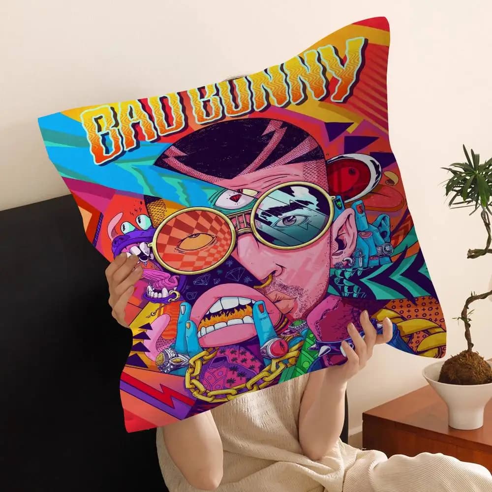 Fodera per cuscino Singer B-Bad B-BunnyS, cuscini decorativi in poliestere per divano, cuscini decorativi per la casa