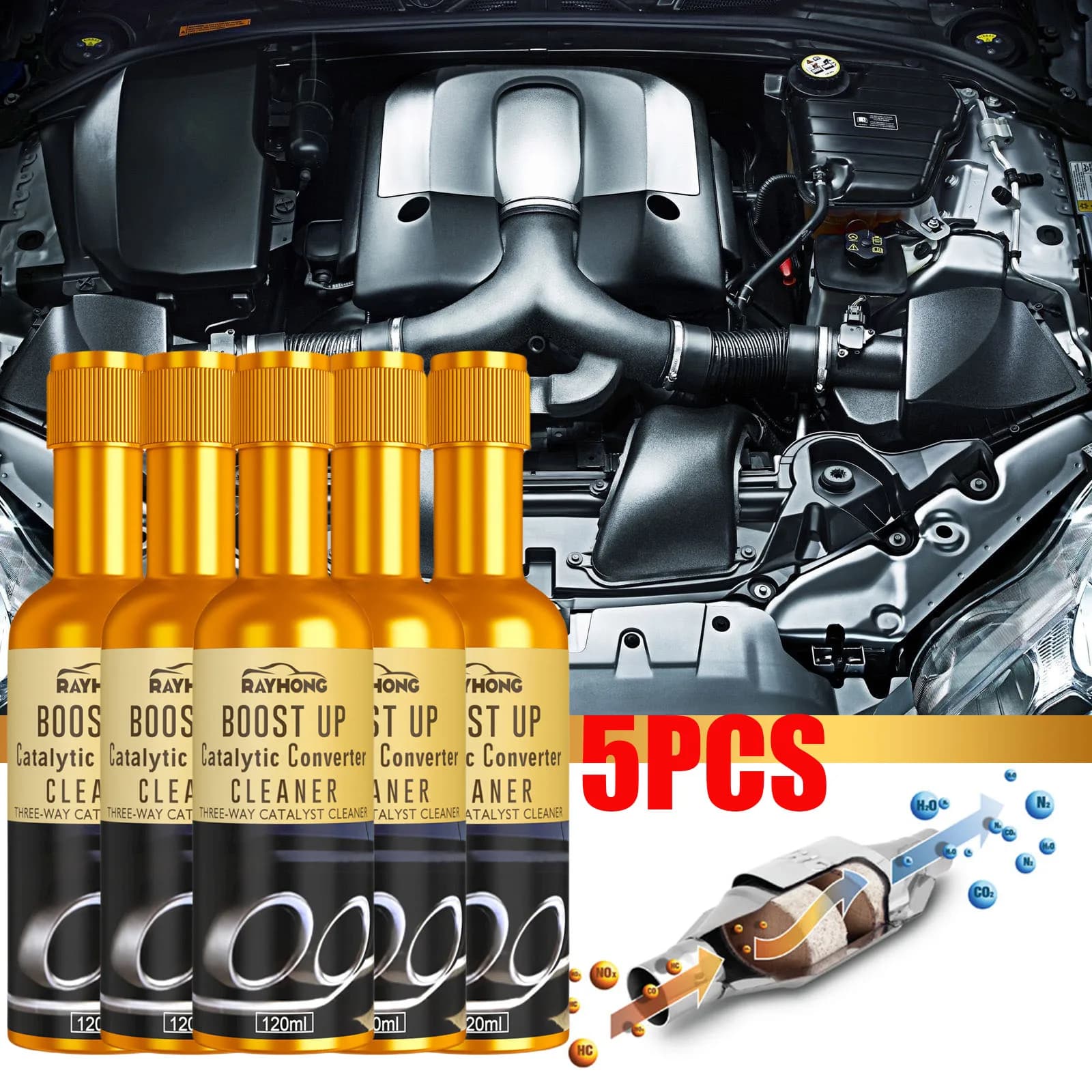 5PCS 120ml Promozione Convertitore Catalico per Auto Detergenti Al Motore di Automobile CSV Pulito Acceleratori Catalizzatori Facile Pulitore