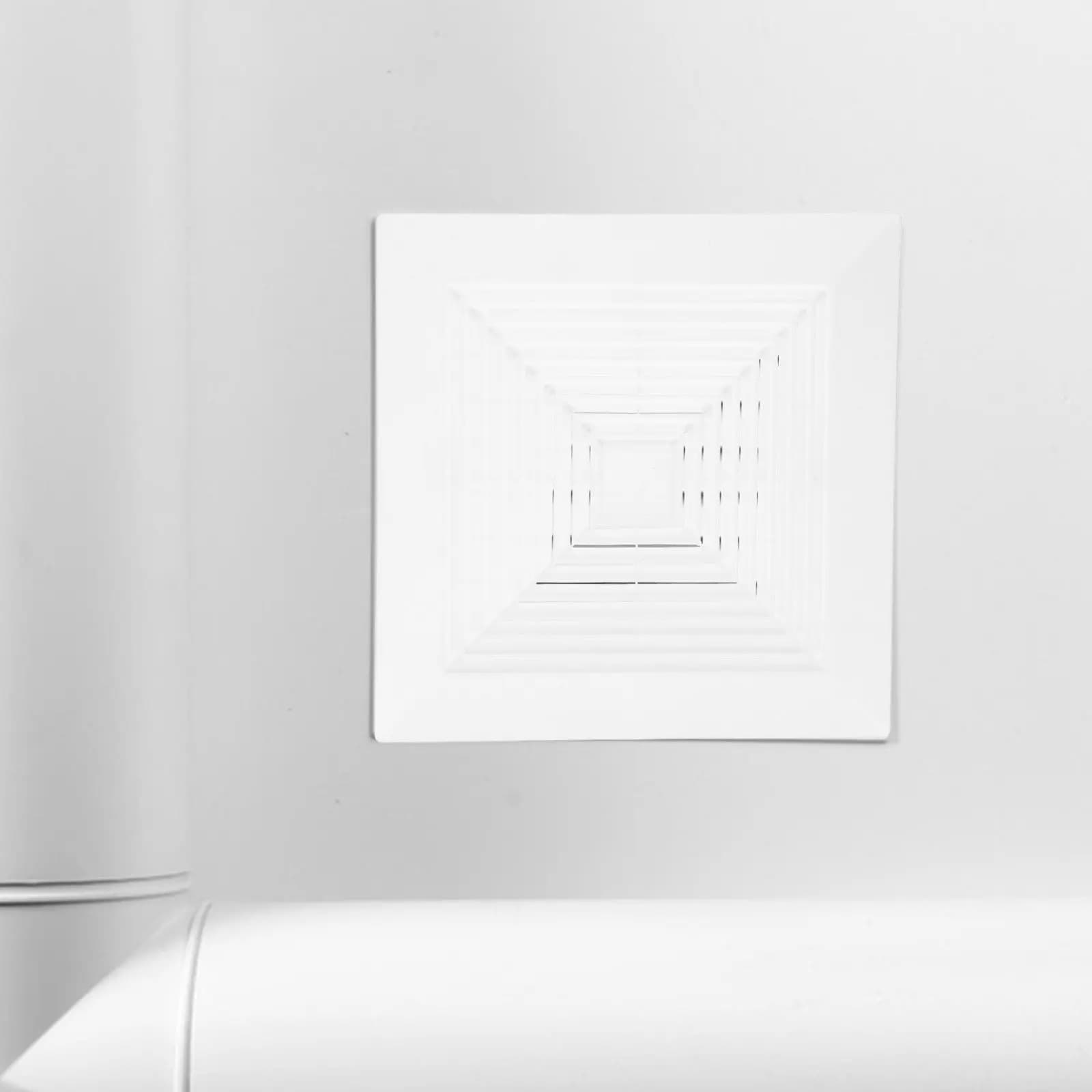 Bathroom Exhaust Fan Cover Square Ceiling Ventilation Grille Diffuser Fan Cover Bathroom Ceiling Vent 11.8x11.8 White
