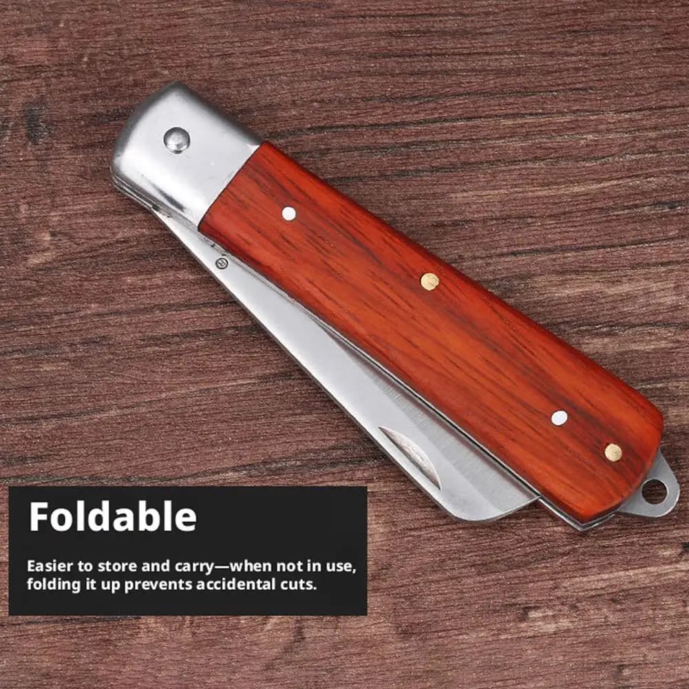 Coltello da Innesto Pieghevole Professionale, Tronchese da Giardino in Acciaio Legato, Strumento di Taglio Affilato per Innesto di Alberi da Frutto