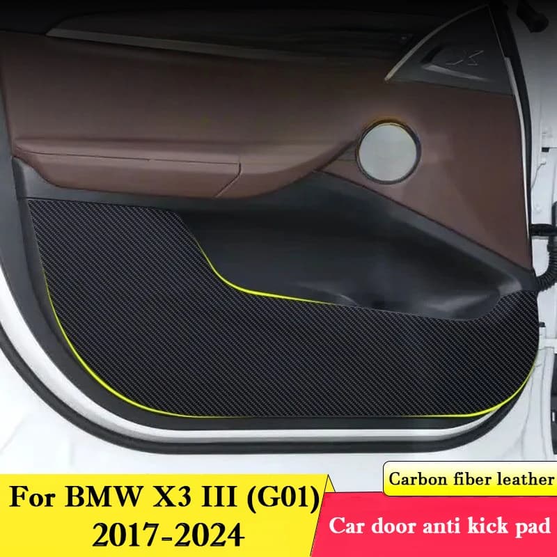 Per BMW X3 III G01 2017-2024: Protezione Anti-Graffio per Portiera Auto, Tappetino Adesivo in Pelle per Interni, Accessori Decorativi Auto Anti-Sporco