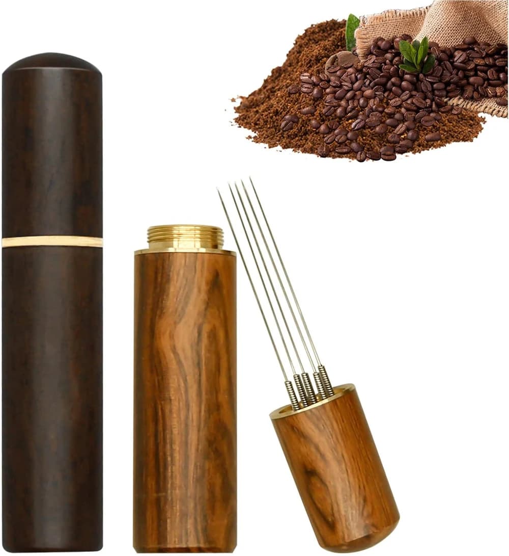 Needle Coffee Agitator Express Coffee Agitator Tamper WDT Tool with Wooden Handle Cafe Barista Supplies
