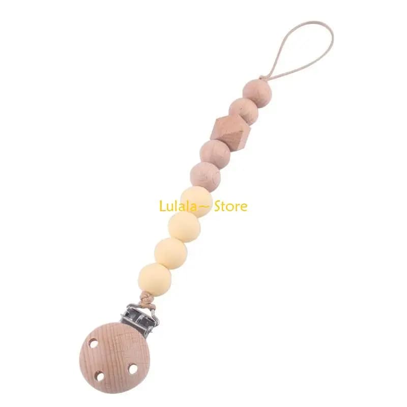 Y4QA Clip per ciuccio con perline per dentizione, per succhietto, accessori per ciuccio con clip per massaggiagengive