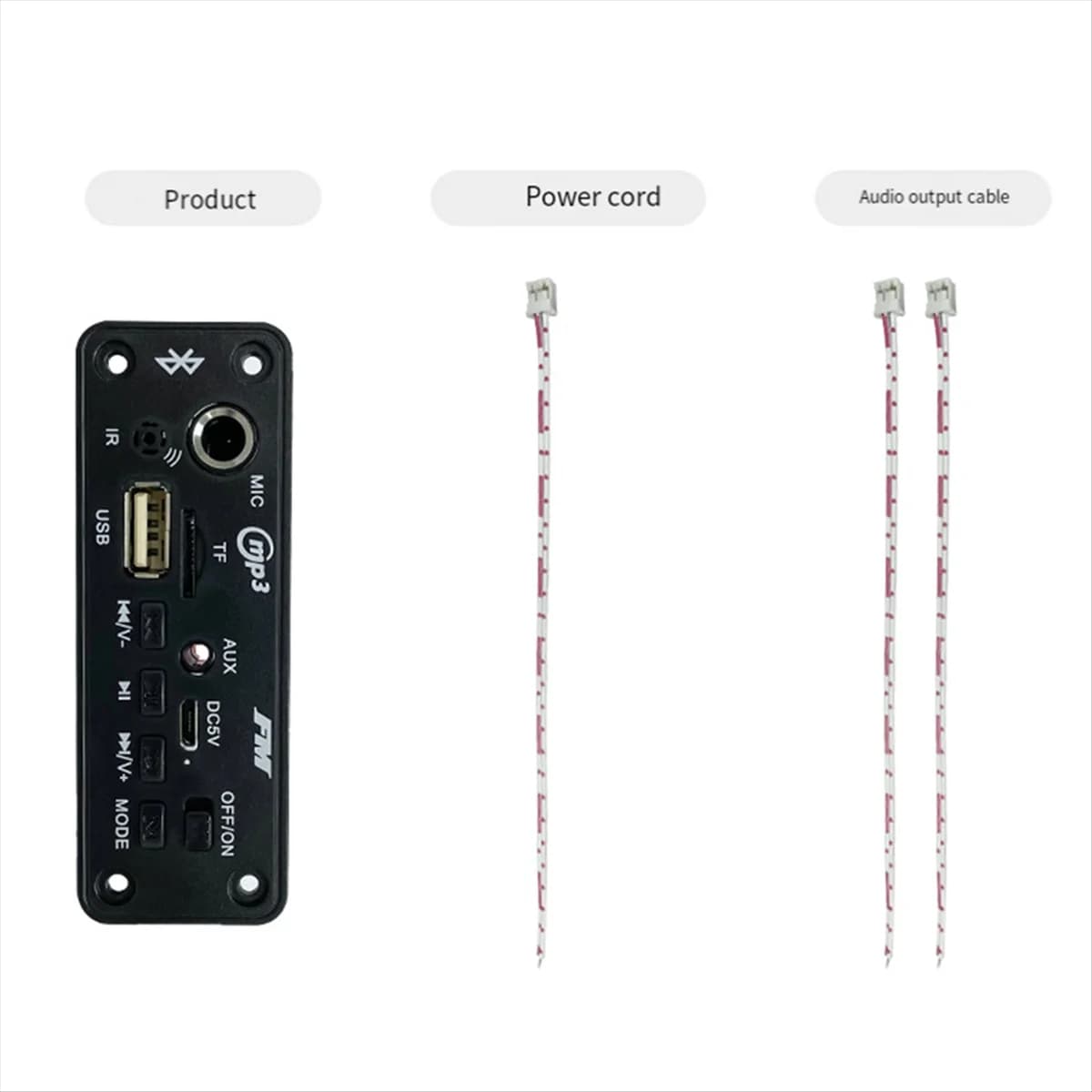 A45U 2x5W Amplificatore Bluetooth Scheda di decodifica MP3 Lettore Mp3 per auto Ricarica Modulo radio FM Microfono TF USB Amplificatore