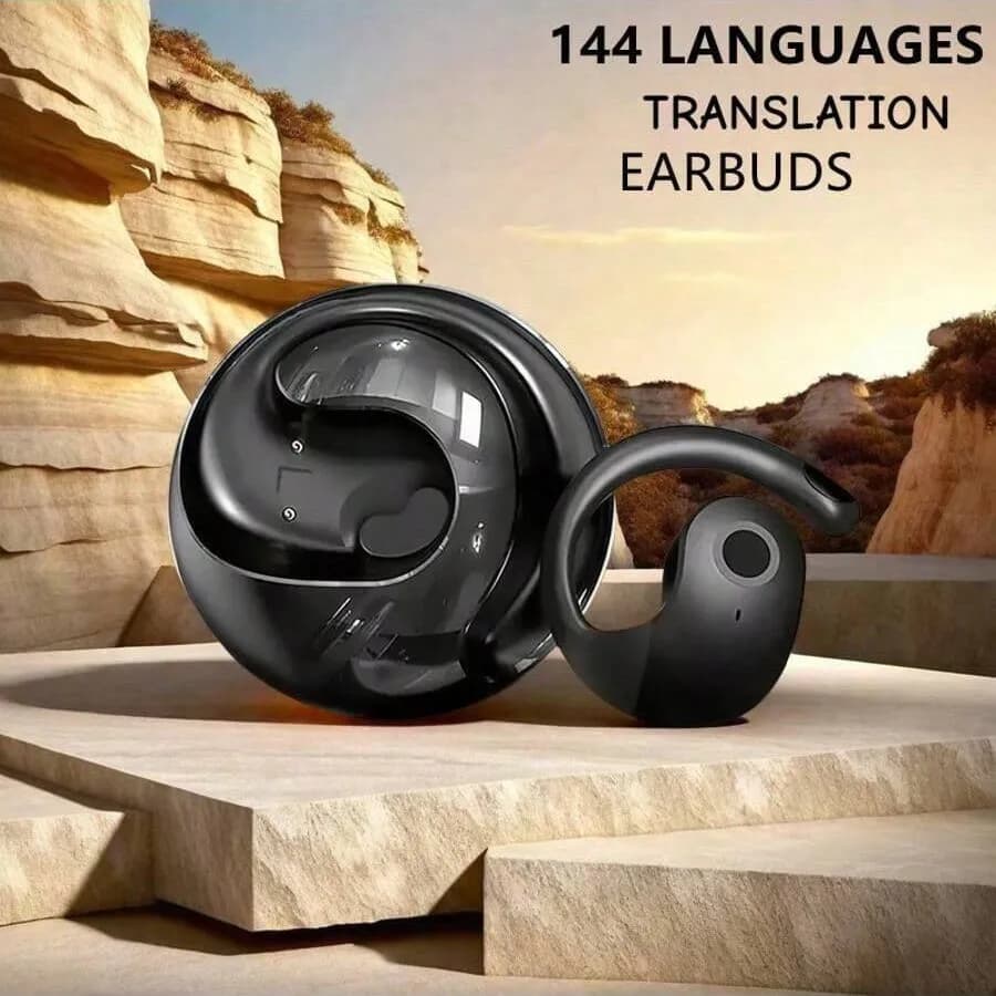 Auricolari traduttore AI Cuffie traduttori in tempo reale 144 lingue traduttore vocale Auricolari Bluetooth wireless da viaggio