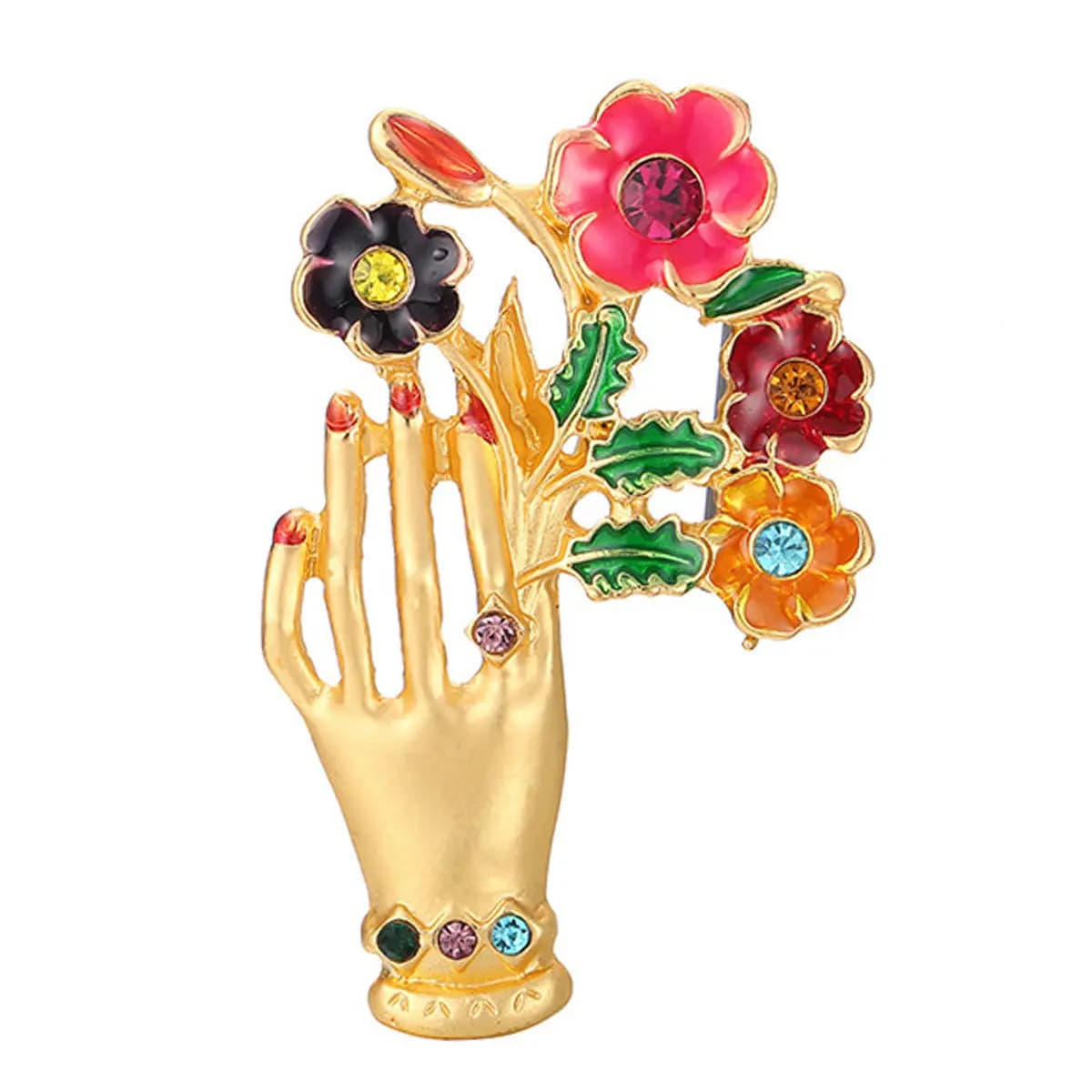 Spilla a Forma di Fiore con Strass, in Lega, per Donna, Gioiello Decorativo per Abiti, Camicie, Completi, Sciarpe, Regalo