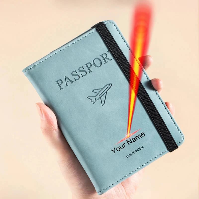 Nome personalizzabile Custodia per passaporto Rfid Portafoglio da viaggio Custodia protettiva per passaporto Borsa per documenti multifunzionale semplice Porta biglietti