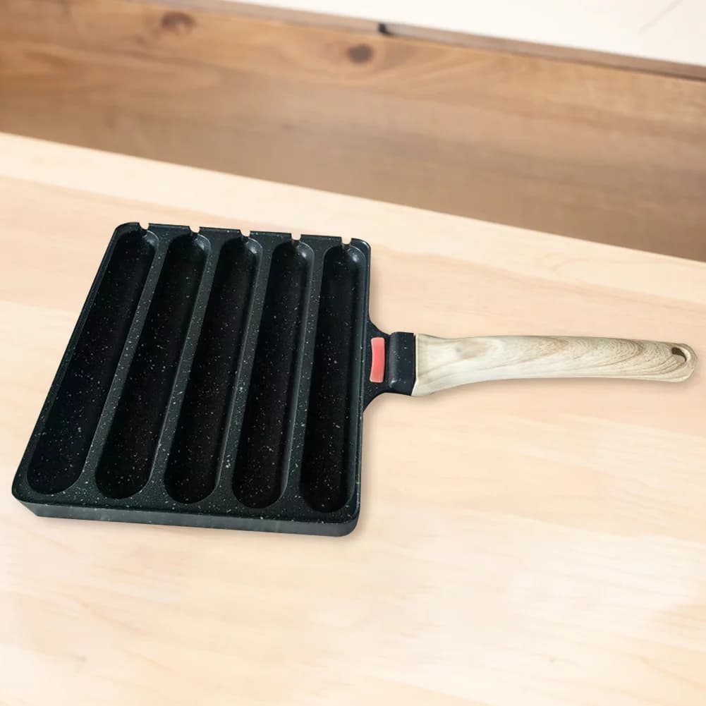 Pentola per Salsicce a 5 Griglie Pre-Condita, Utensile per Grigliare e Cuocere Hot Dog, Strumento per Cottura a Vapore