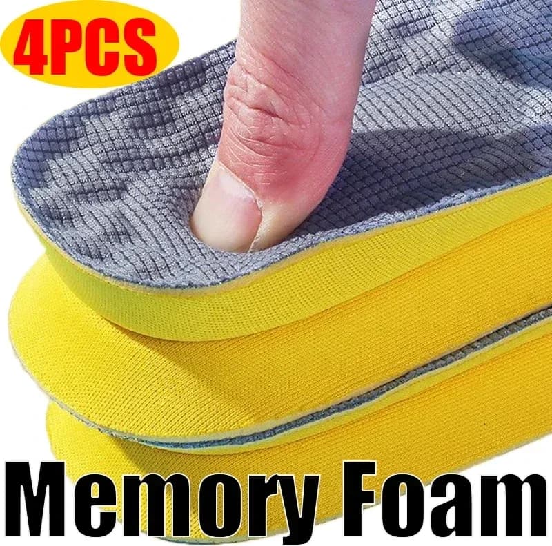 4 pezzi = 2 paia solette in memory foam in lattice morbido donna uomo sport corsa supporto per il piede scarpa pad piedi ortopedici cura inserto cuscino