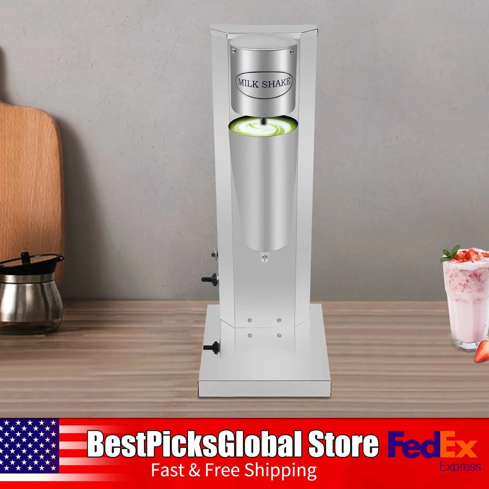 Frullatore per Milkshake, 180W, con Bicchiere, 16000 RPM, 2 Velocità, per Cocktail, Casa, Bar, Caffè, 110V