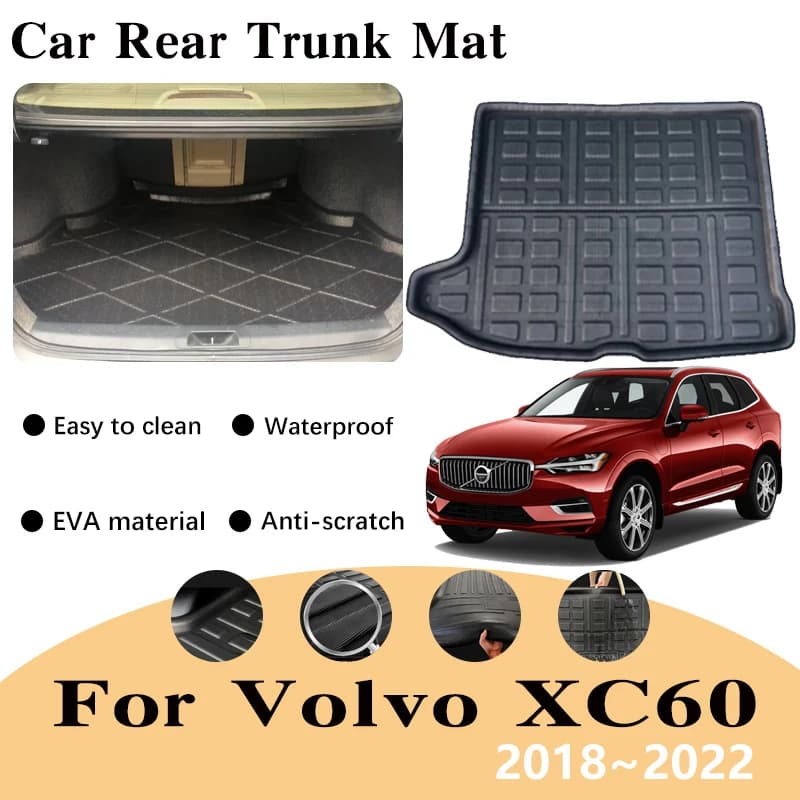 Per Volvo XC60 2022 Accessori 2018 ~ 2021 Auto Baule Posteriore Tappetini Stivale Impermeabile Cargo EVA Materiale Tronco Tappeto Cuscinetti di Stoccaggio