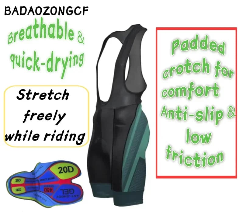 2026 Men's Cycling Shorts Bicycle Shorts Pants XXS-5XL Black MTB Bike Bicycle 20D Padded Bib Short Mens Elastic