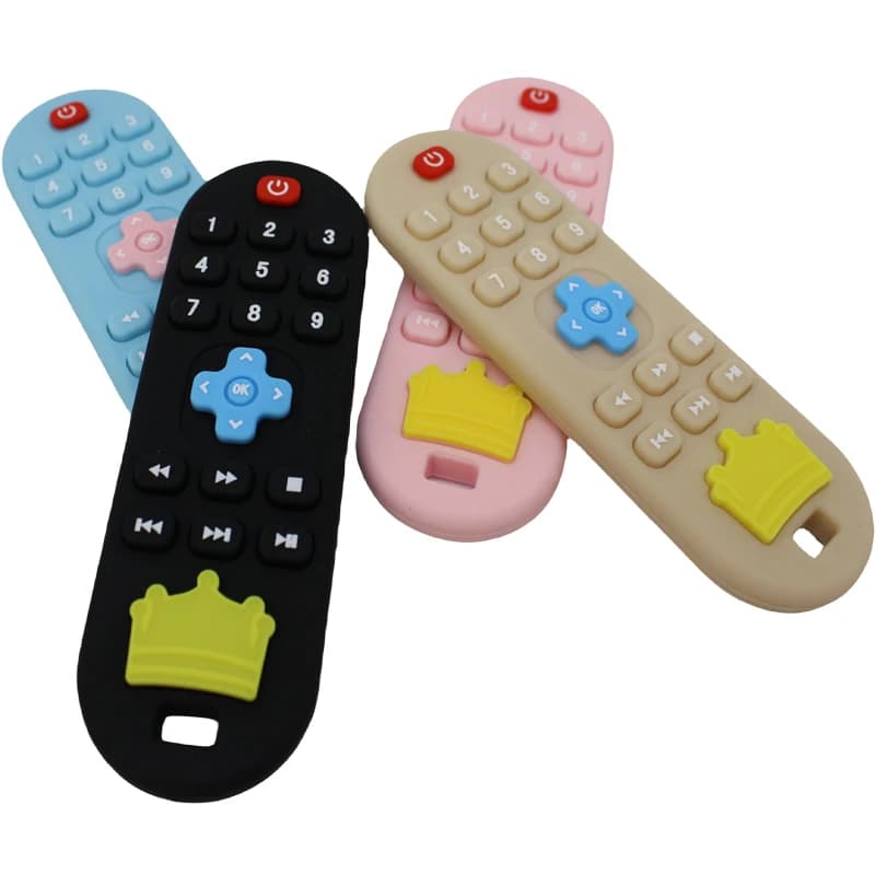 Massaggiagengive con telecomando in silicone per bambini, bastoncino per dentizione a mano anti-mangiare, cartone animato, giocattoli lenitivi per la dentizione, giocattolo per la dentizione cognitivo
