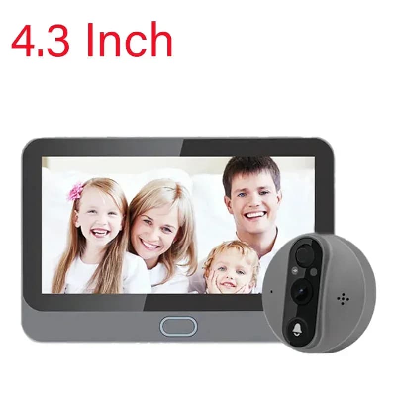 Campanello elettronico WIFI da 4,3 pollici 1080P Supporto per accesso porta digitale intelligente TUYA PIR grandangolare con funzione carillon per visione notturna