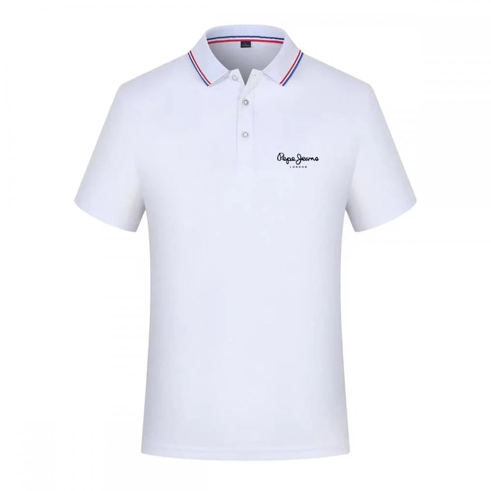 Polo a maniche corte da uomo Pepe Jeans London con colletto a righe, ad asciugatura rapida, casual, sportivo, per l'estate, golf, corsa, palestra, modello T-S