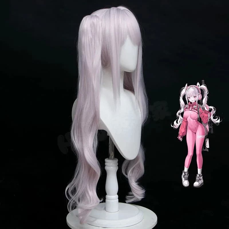 Game Alice Wig NIKKE The Goddess of Victory Cosplay Pink Long Hair Headphones Halloween Carnival Party Props