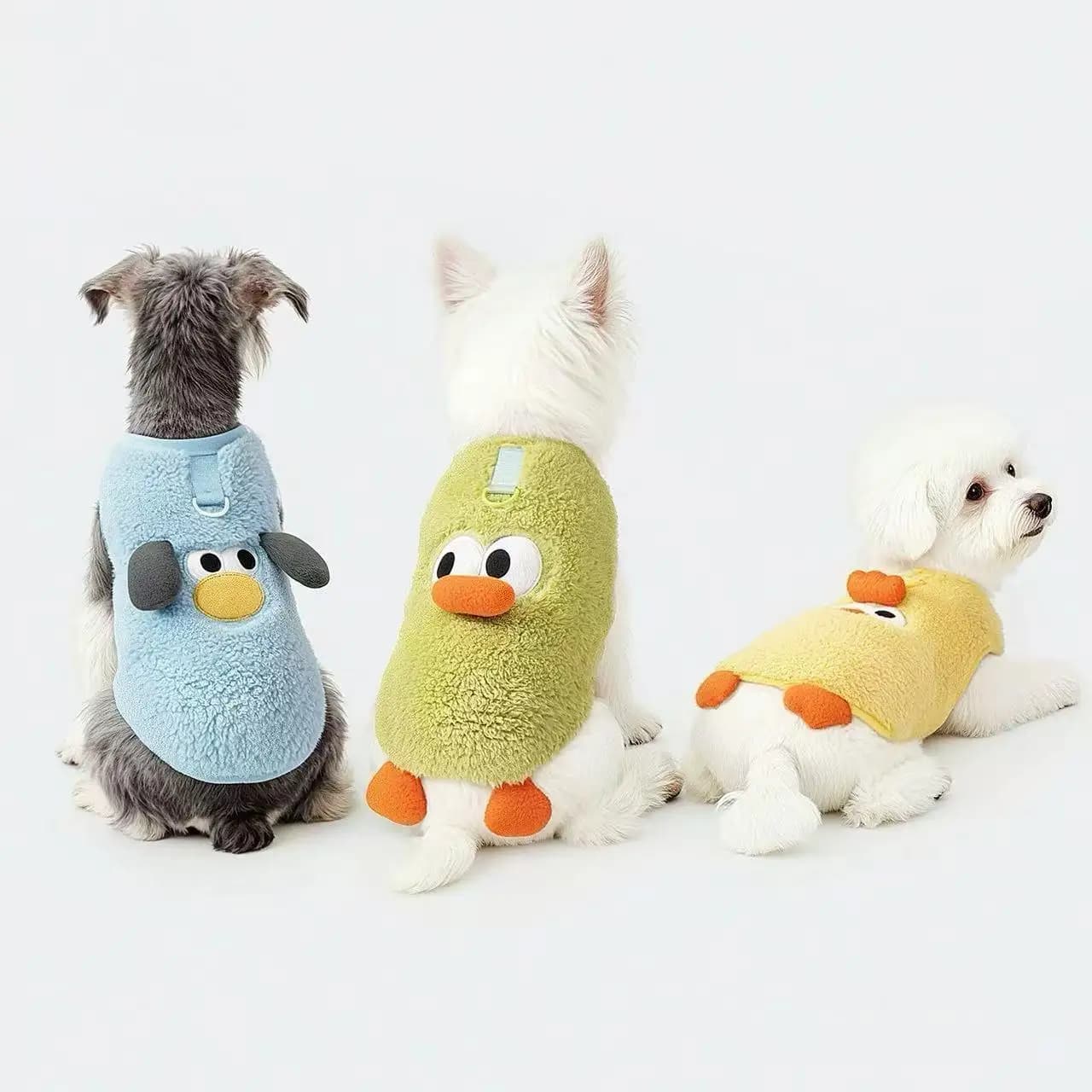 Felpa con cappuccio 3D con motivo a cartoni animati per cani e gatti, disponibile in tre colori, con fibbia per guinzaglio. Carino, caldo e confortevole, completo.