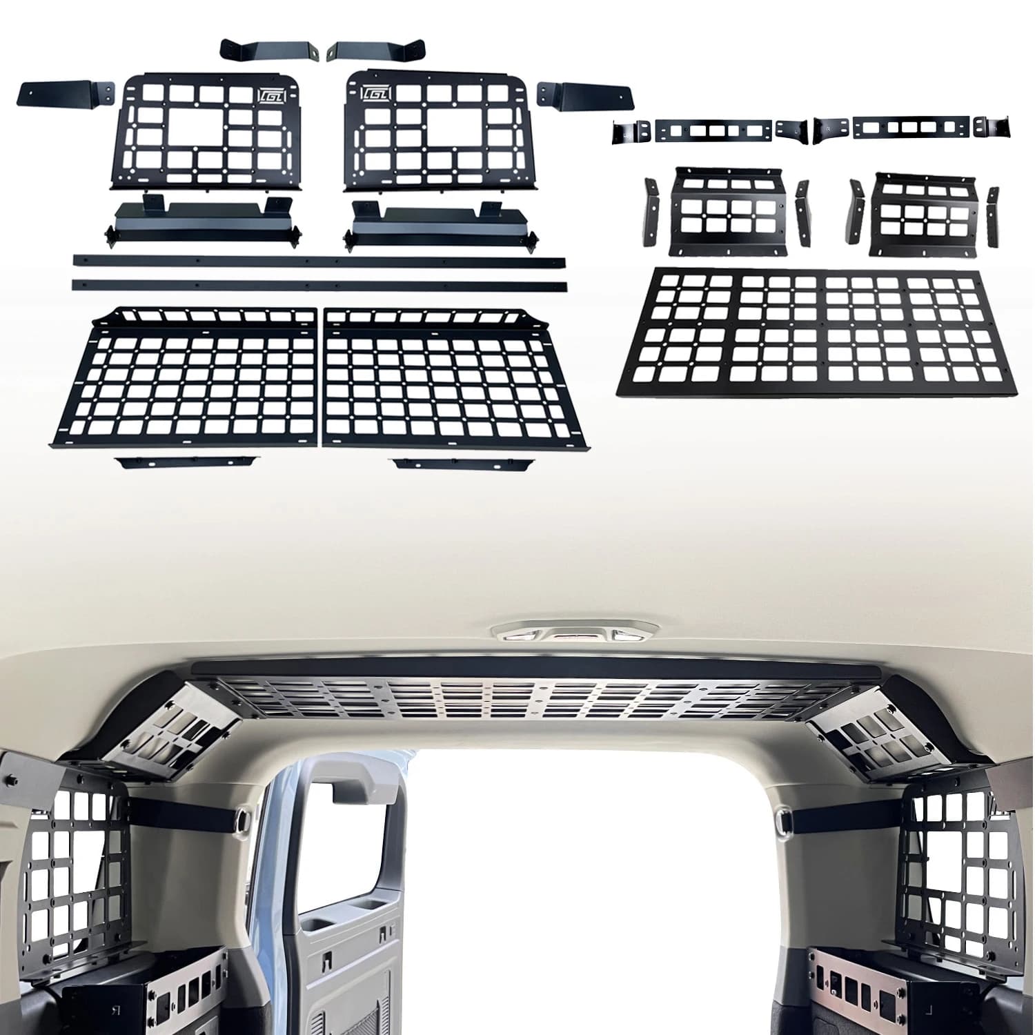 Per GWM WEY Tank 300 2022-2026 HEV Pannello portaoggetti MOLLE, Mensola per finestrino laterale posteriore, Portaoggetti per vano bagagli, Accessori interni auto