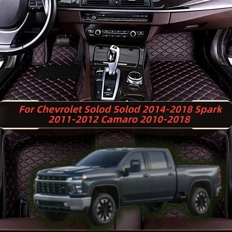 Car Floor Mats Custom Leather For Chevrolet Solod Solod 2014-2018 Spark 2011-2012 Camaro 2010-2018 Car Accessories