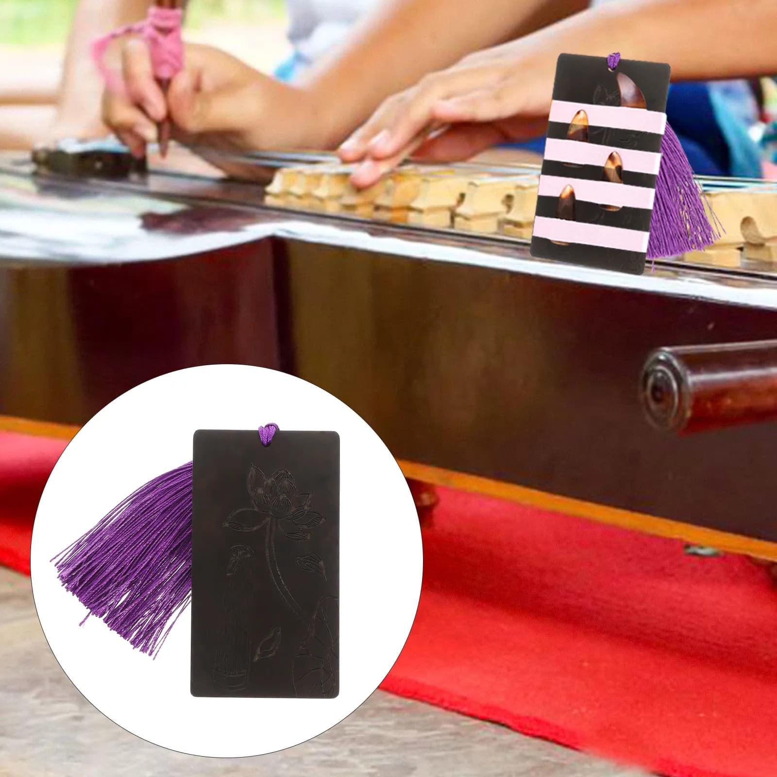 1Pcs Exquisite Sandalwood Guzheng Pick Storage Board Compact Stylish Nail Holder for Guzheng Pipa Hairpins Guitar Picks