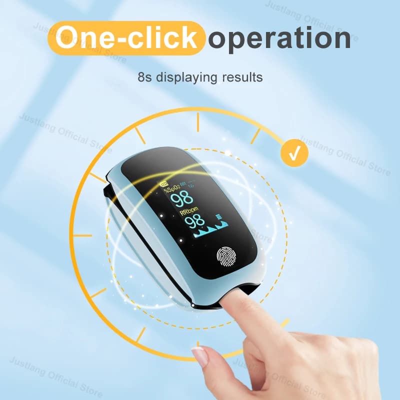 AIQUE Rechargeable Finger Pulse Oximeter OLED Blood Oxygen Saturation Heart Rate Monitor Oxymeter Medical for Adult Child