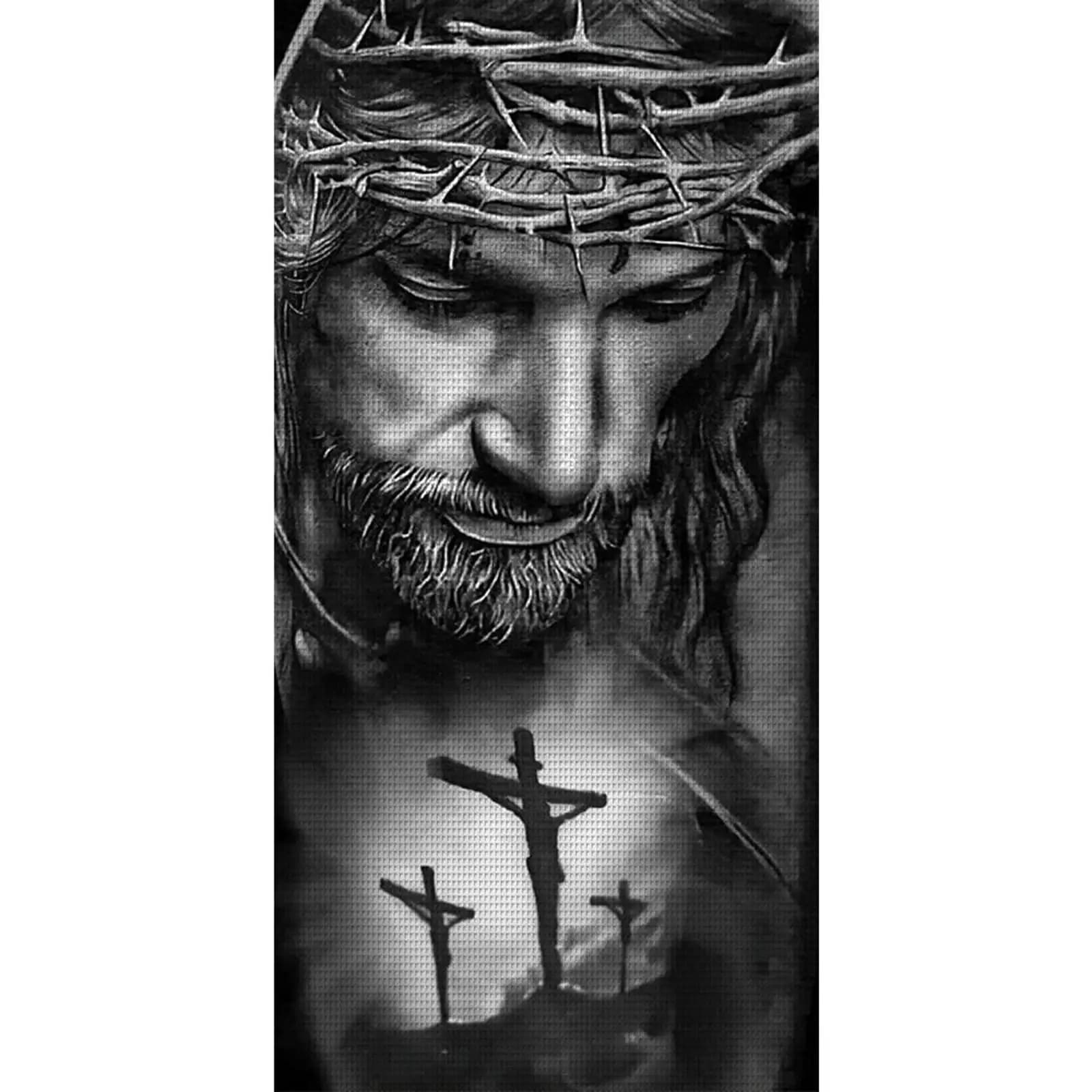 Full Embroidery cotton Thread 11CT Printed Jesus Cross Stitch Kit Art40x80cm