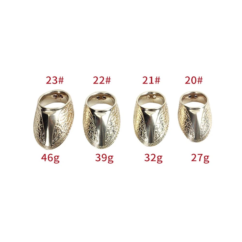 Anello per Pollice in Ottone Inciso per Tiro con l'Arco, Protezione Tradizionale per Pollice da Arco Mongolo, Disponibile in Diverse Misure, per Caccia e Tiro al Bersaglio