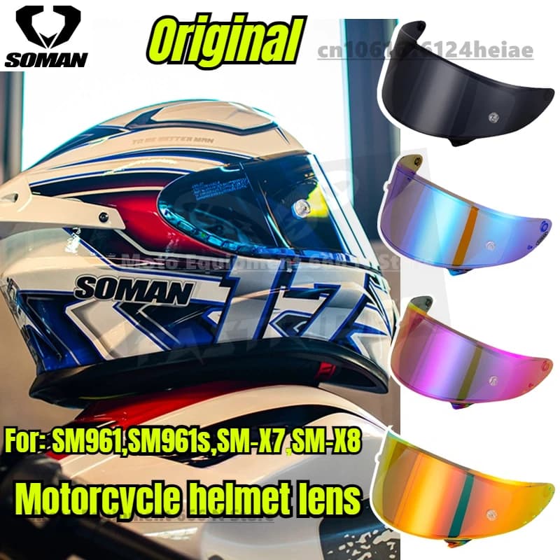 Lente per casco moto originale SOMAN adatta per SM961S SM961 SM-X7 SM-X8 modello lente per casco lente antiriflesso