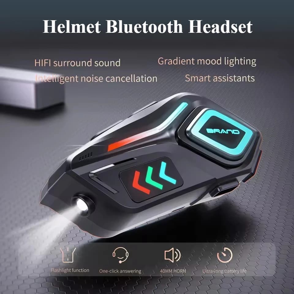 Auricolare Bluetooth K07 per Casco, Interfono Wireless per Moto con Microfono, Impermeabile, per Bici, Scooter, Sci, Motoslitta, Musica