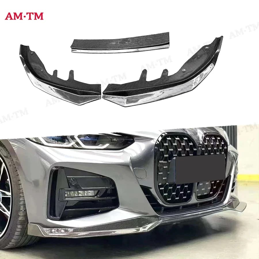 For BMW 4 Series G22 G23 Carbon Fiber Front lip Car Front Bumper Diverter Spoiler Diffuser Front lip chin Car Accessories