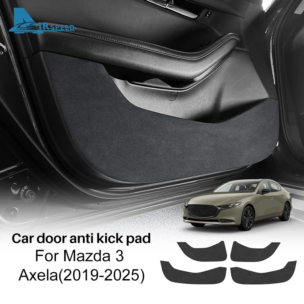 Anti-shoeing leather hanger for Mazda 3 Axela BP 2019 2020 2021 2022 2023 2024 2025 LHD RHD Carbon leather cap Interior protectors