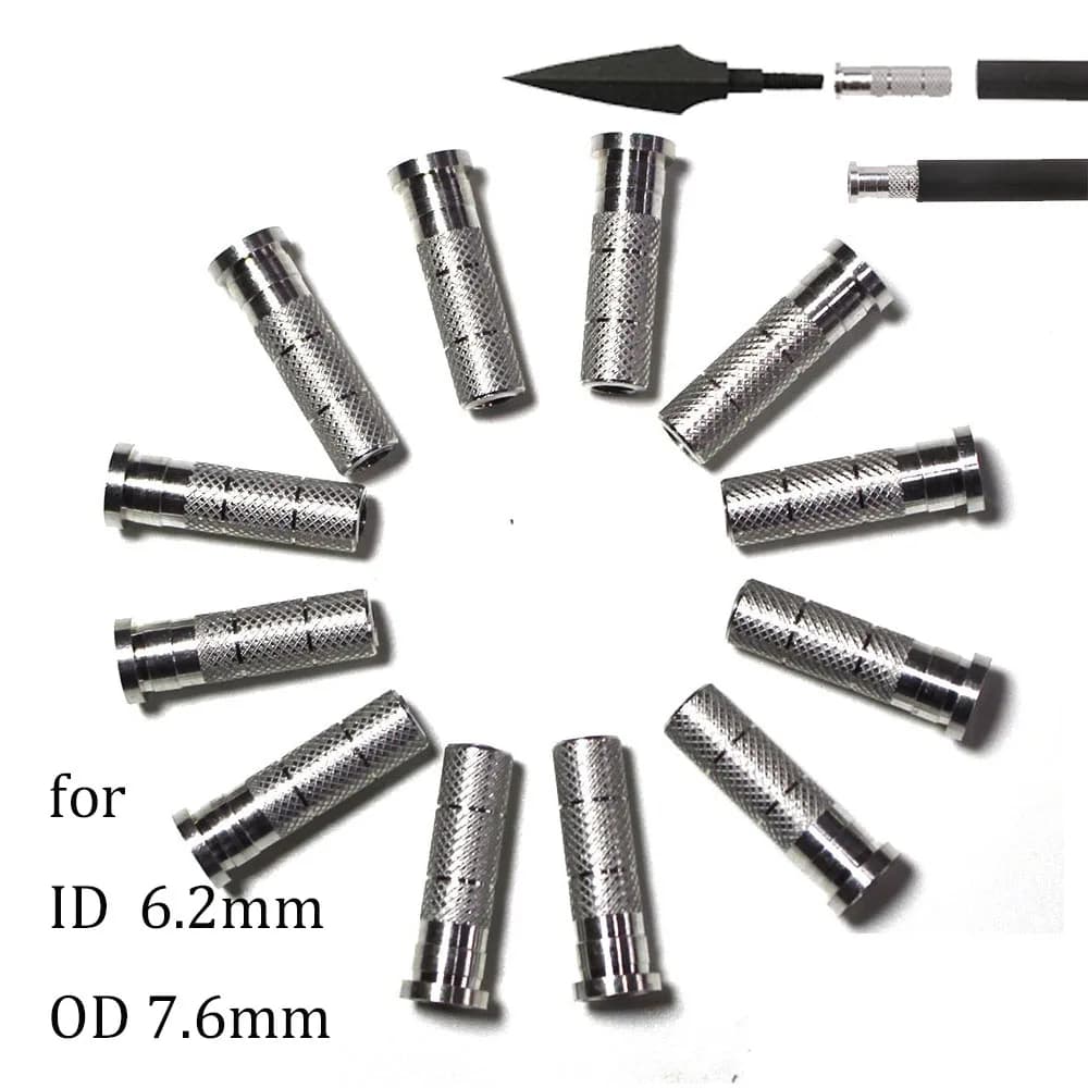 Aluminum Seat Insert Fit ID 6.2 mm OD 7.6mm Fiberglass Carbon Arrows Archery For Hunting Shooting Target Arrows DIY Macking