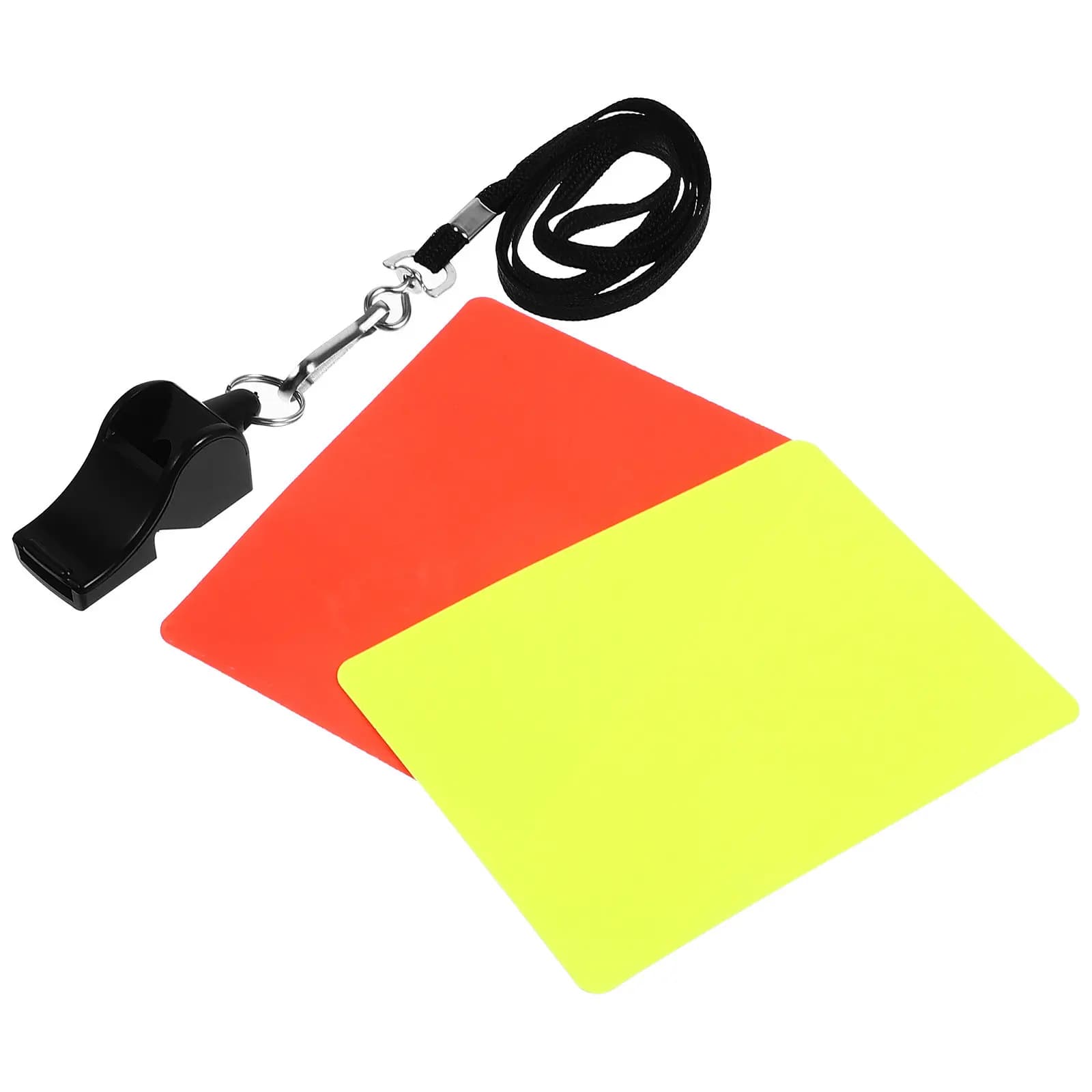 Set di Cartellini Arbitrali Rossi e Gialli con Fischietto Leggero e Compatto, Kit Arbitrale Portatile per Calcio, Accessorio Essenziale per il Gioco