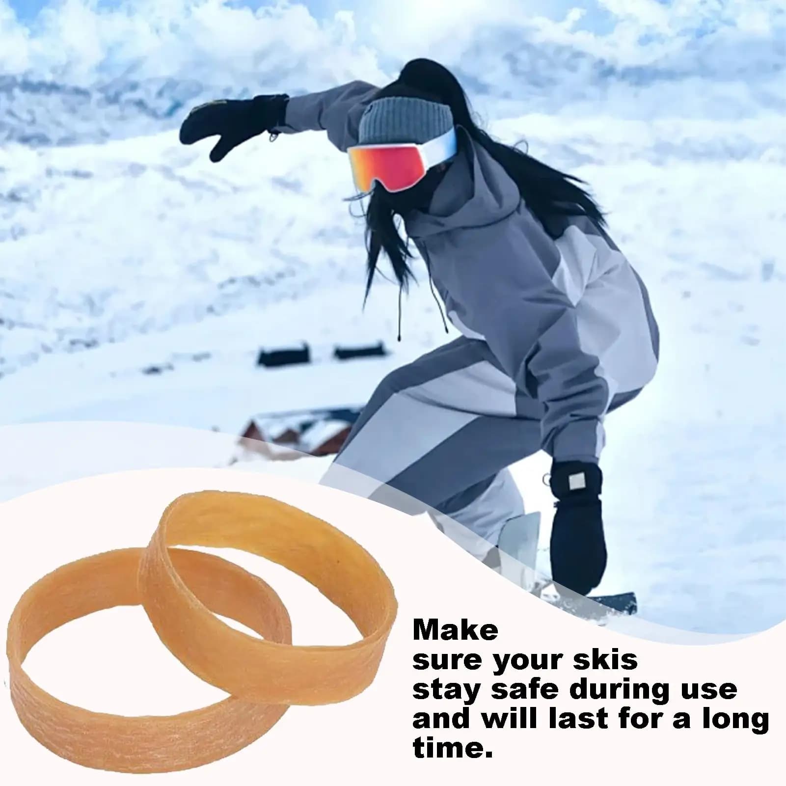 Ski Brake Retainers 20pcs Elastic Ski Straps Rubber Snowboard Binding Straps Ski Tuning Kit Winter Outdoor Sport Ski Accessories