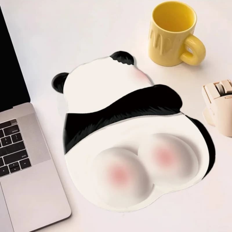 Nuovo simpatico computer antiscivolo per ufficio tastiera a induzione avanzata supporto per le mani in polvere scoreggia panda mouse pad tappetino da polso