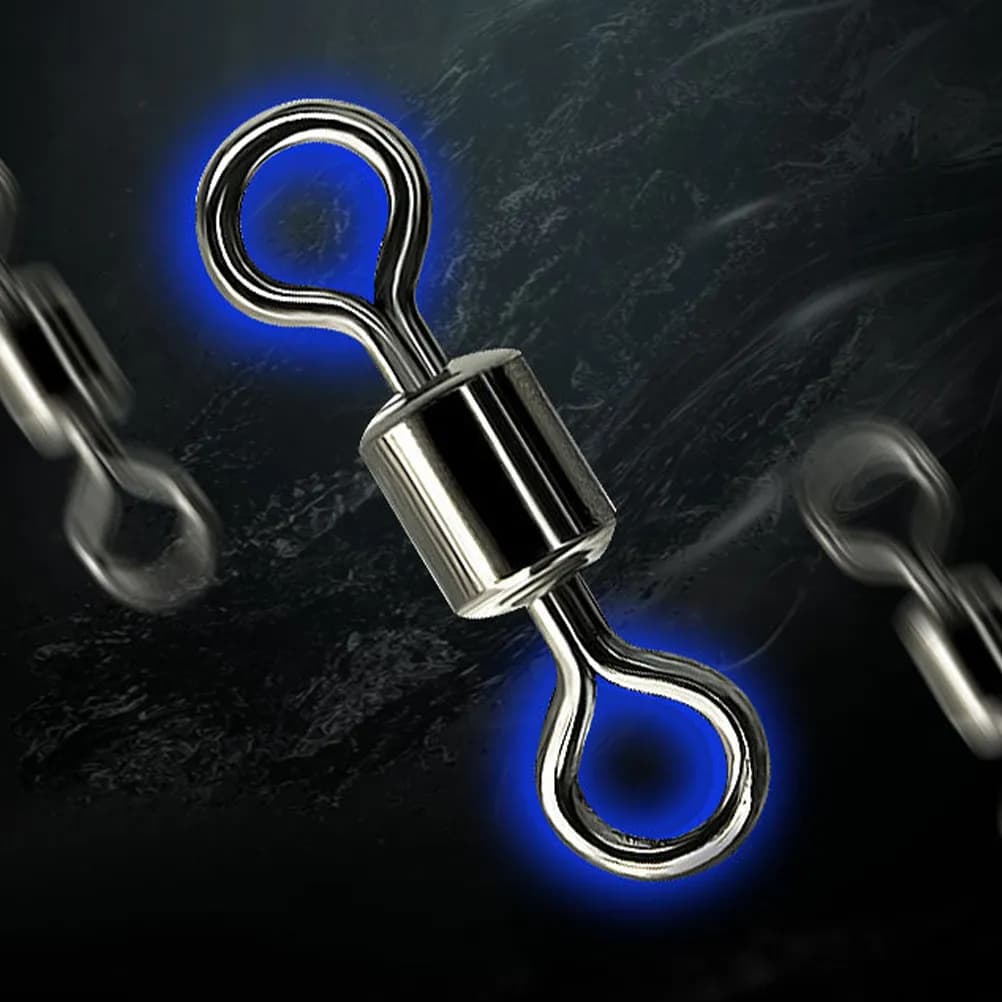 100 Pezzi Girelle da Pesca con Connettore, Girelle Rotanti per Acqua Salata e Dolce, Girelle a Sgancio Rapido, Accessori per Attrezzatura da Pesca