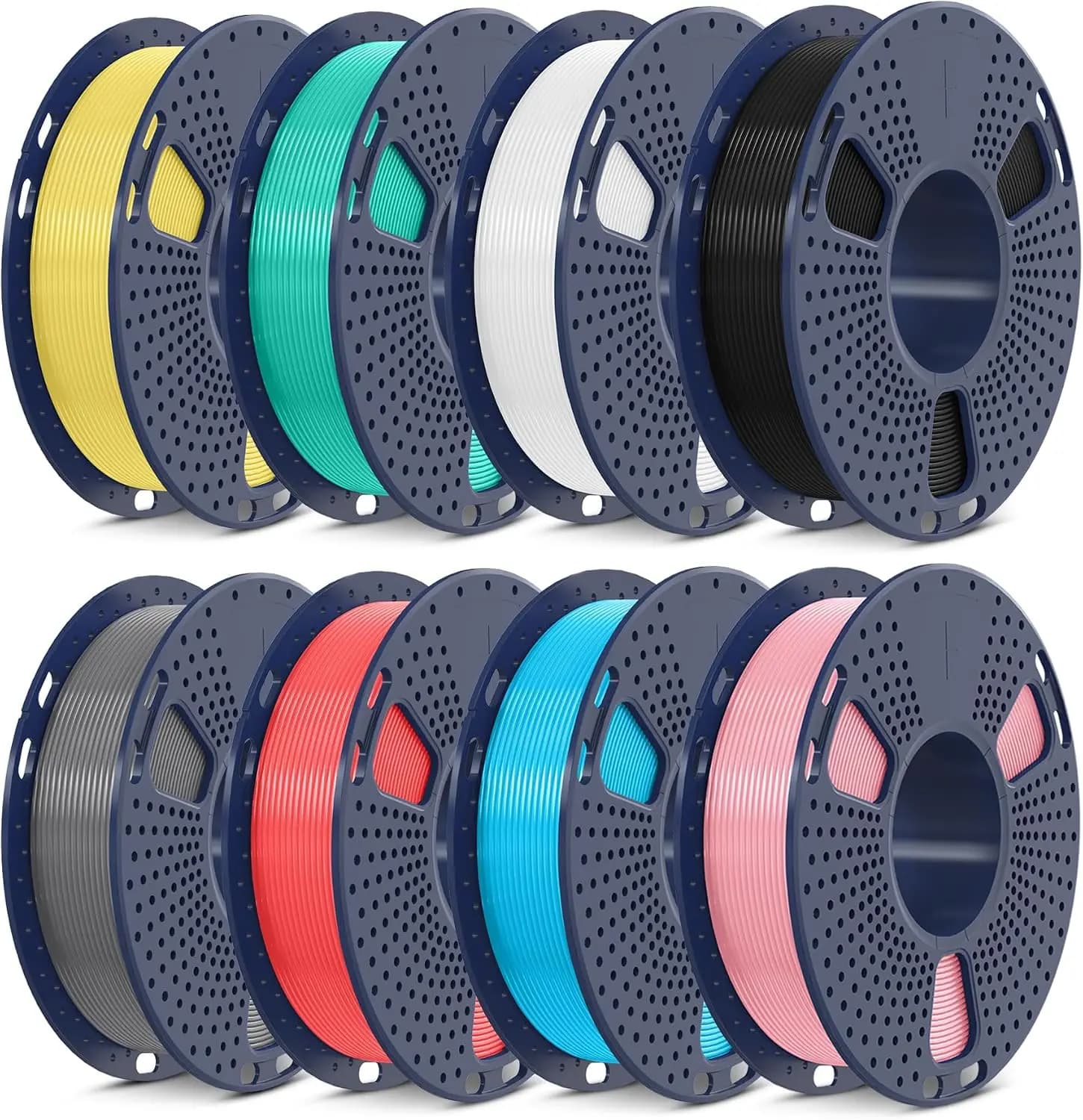 8x250G PLA Filament 1.75mm, 8 Colors Bundle, ±0.02mm Accuracy, Tough & Impact Resistant for FDM Printers