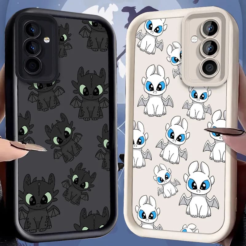 T-Toothless Case for Samsung Galaxy S25 Ultra Plus S24 S23 S22 S21 S20 FE A73 A72 A71 A56 A55 A54 5G A52 A52S A51 4G Soft Cover