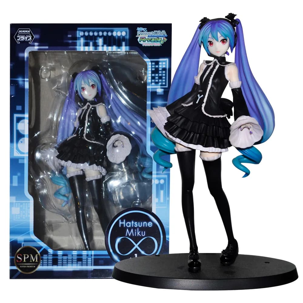 S17CM Anime Hatsune Miku Project DIVA Arcade Future Tone Hatsune Miku Vestito Nero Modello Lolita Giocattolo da Collezione Action Figure