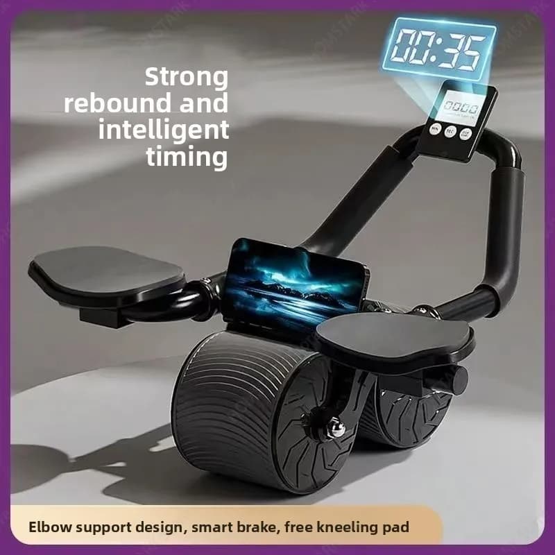 Auto‑Rebound Elbow‑Support Ab Roller, Home Abdominal Crunch Workout Fitness Equipment for Men and Women