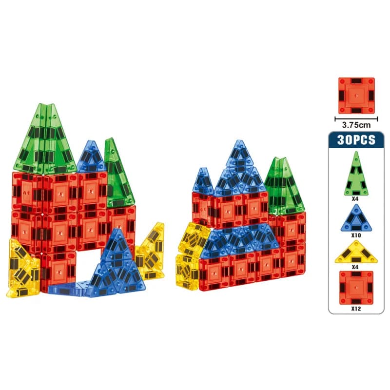 Set di costruzione magnetica da viaggio da 26 pezzi, giocattoli magnetici STEM giocattoli educativi mini blocchi di costruzione di piastrelle magnetiche 3D per bambini