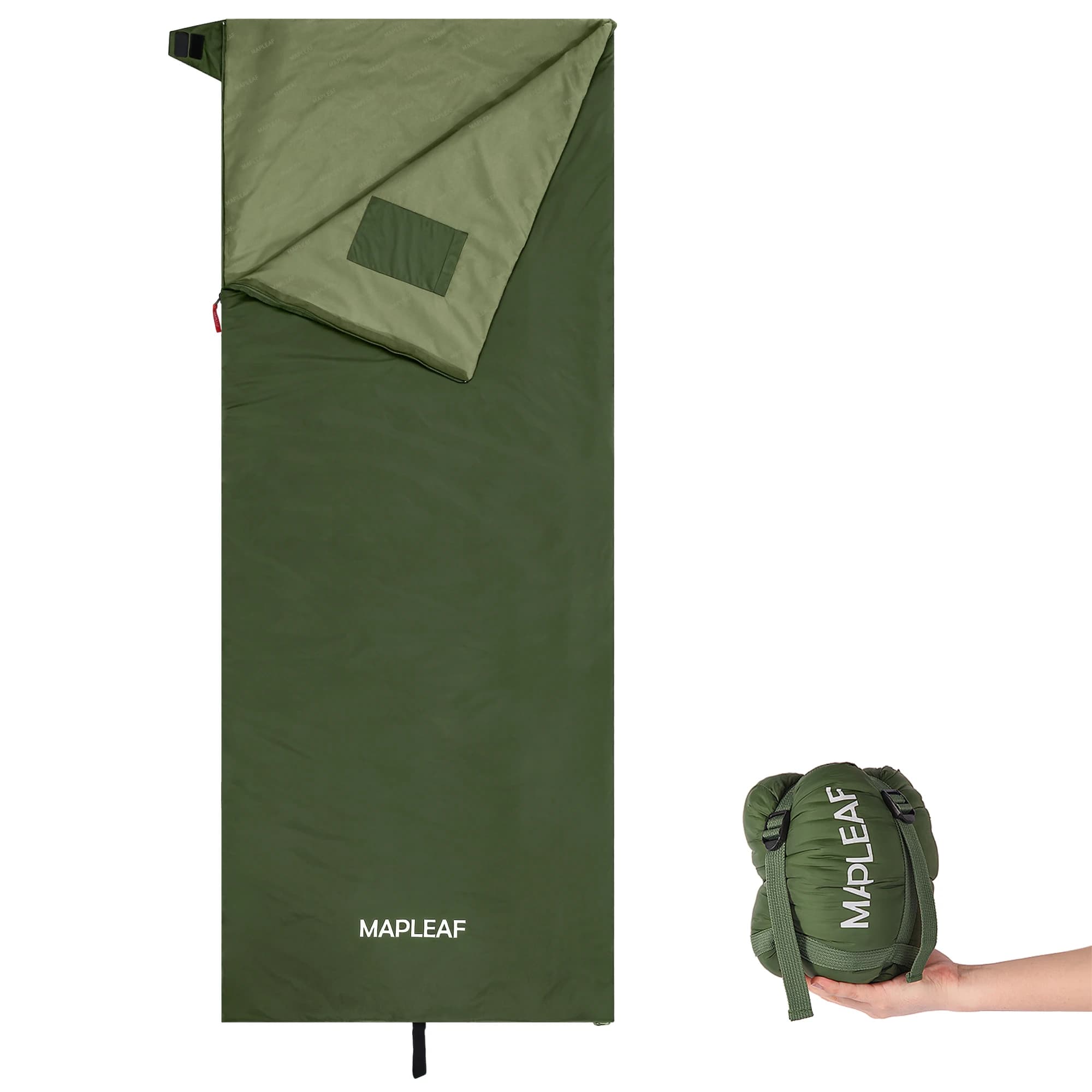 Sacco a Pelo Componibile MAPLEAF, Portatile, Impermeabile, Leggero, Compatto, con Sacca di Compressione per Campeggio, Escursionismo, Arrampicata