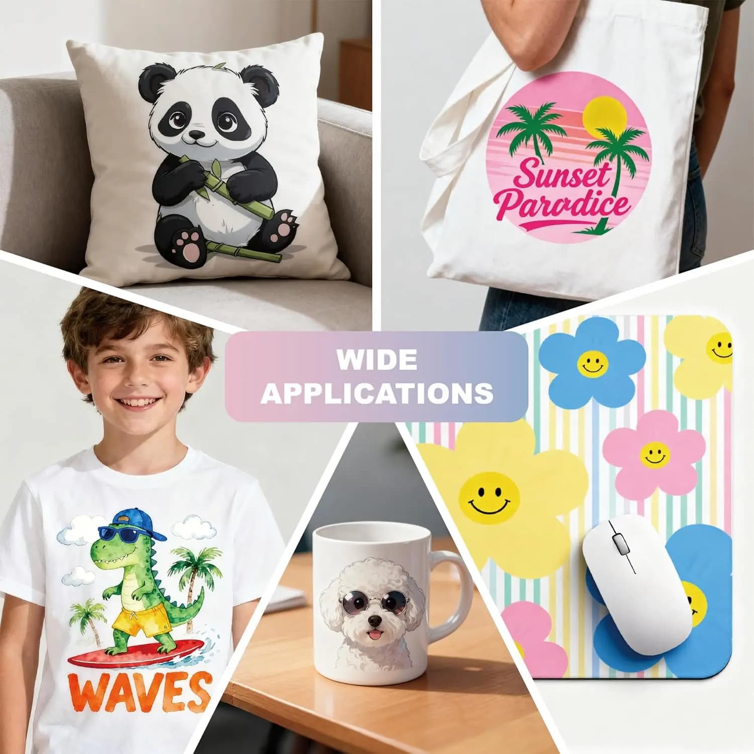 50 Sheets Sublimation Heat Transfer Paper for Inkjet Printer, High Transfer Rate for T-Shirts, Mugs, Tumblers, Polyester Fabric
