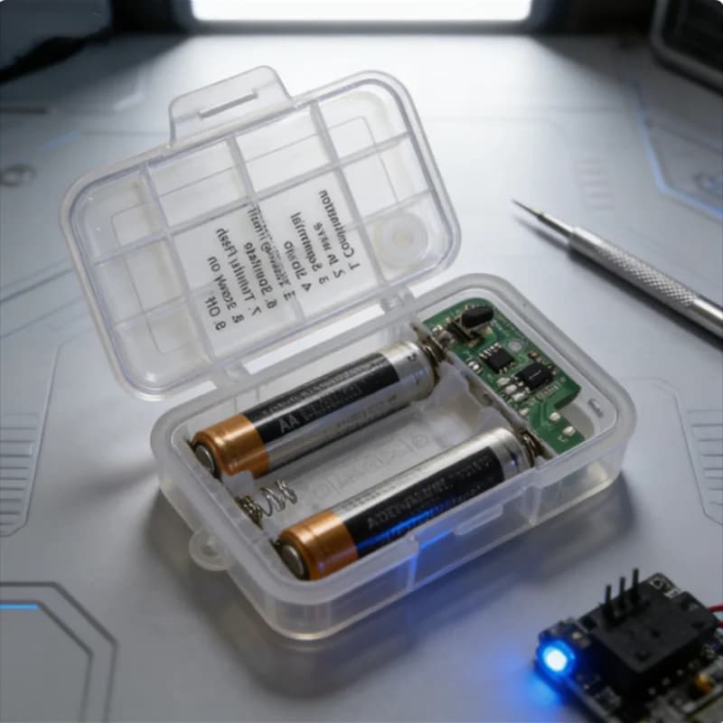 Organizzatore per Batterie AA a 3 Slot, 3V No.5, Durevole, Resistente a Polvere/Acqua con Timer