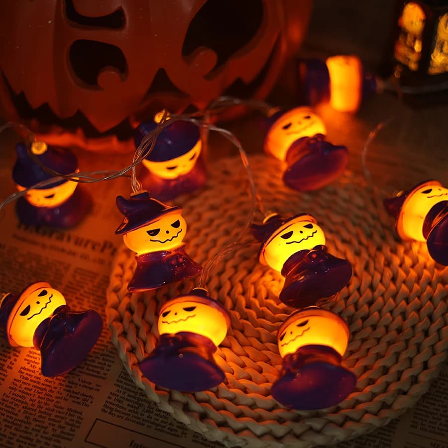 Halloween LED zucca fantasma mago lanterna stringa fantasma festival centro commerciale bar decorazione luci d'atmosfera