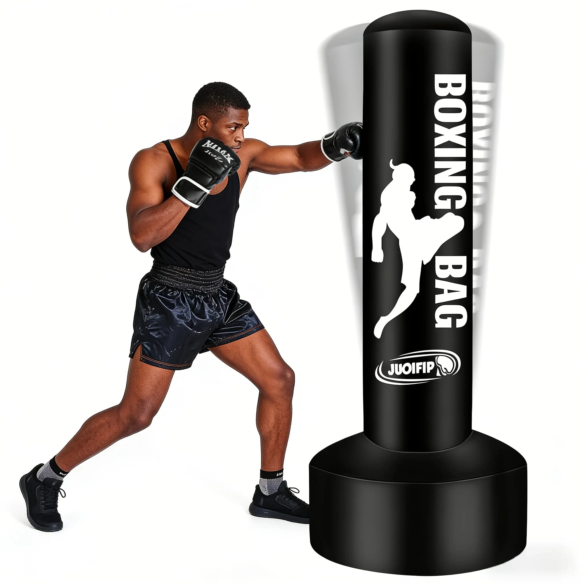 Sacco da Boxe Autoportante per Adulti 69'' con Supporto, Sacco Gonfiabile per Allenamento, Attrezzatura per Kickboxing, MMA, Muay Thai, Fitness, per Uso Interno ed Esterno