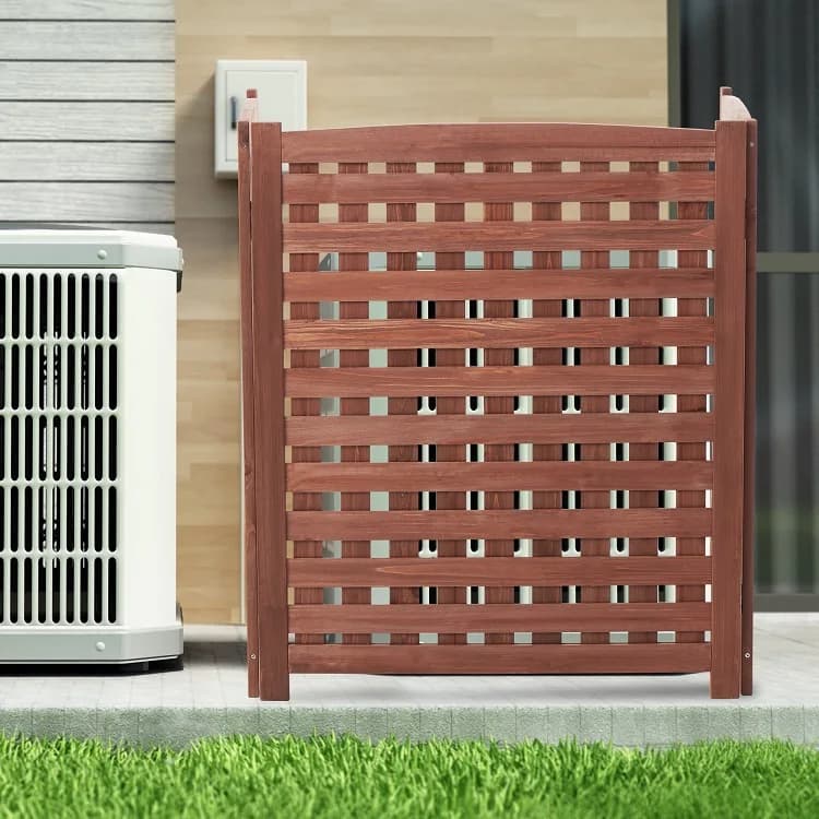 Recinzione per condizionatore d'aria Contenitore per composti in legno 3 pannelli 32"LX 38"H Schermi privacy Pannelli per recinzione per esterni
