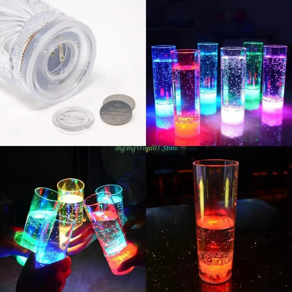 24TE LED lampeggiante Bar Bicchiere da acqua LED lampeggiante luminoso Vino Birra Bevande Tazze Forniture per feste Materiale