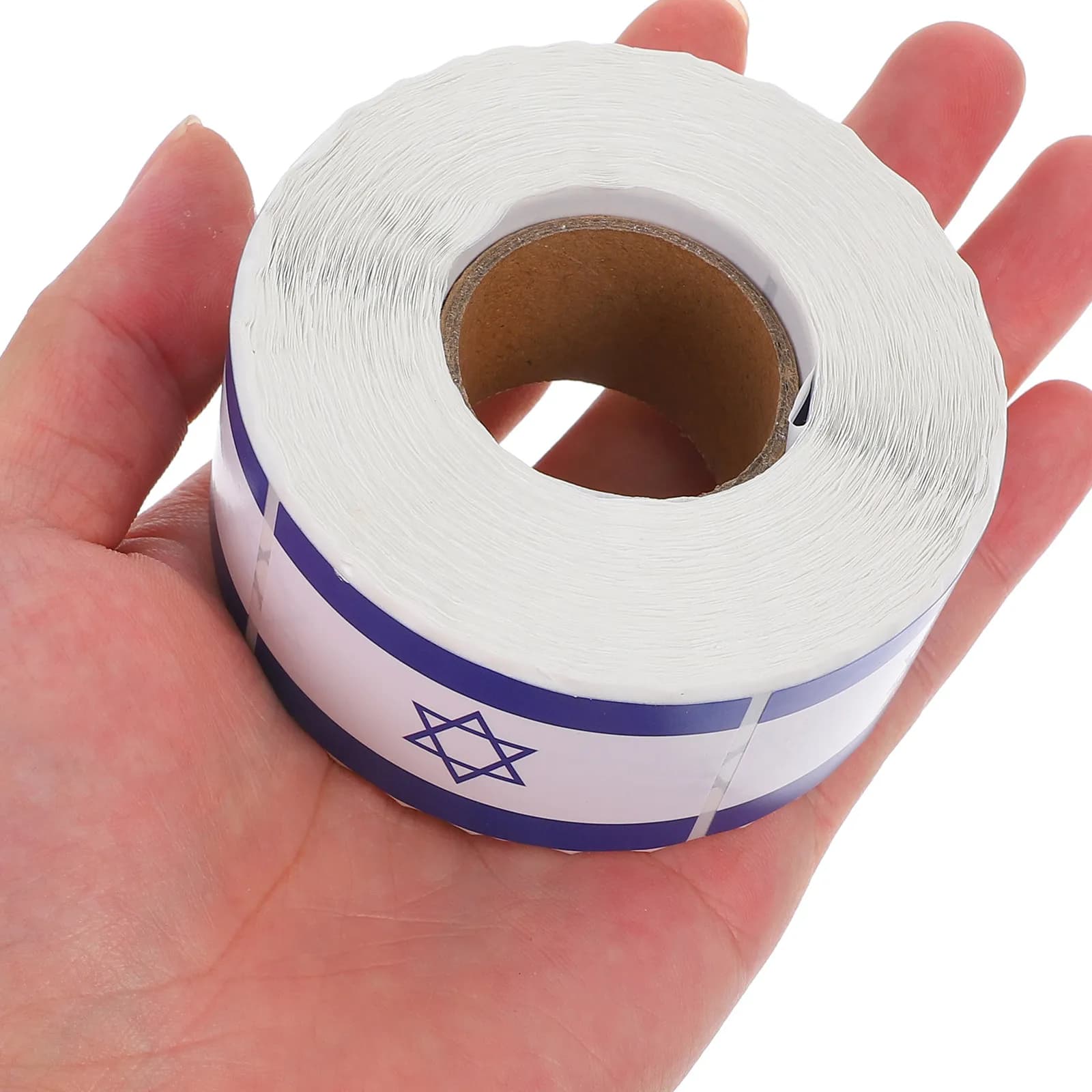 2 Rotoli di Adesivi Bandiera Israeliana 50x30mm, Forte Adesione, Rimozione Senza Residui per Laptop, Notebook, Agenda, Bottiglia, Scrapbook