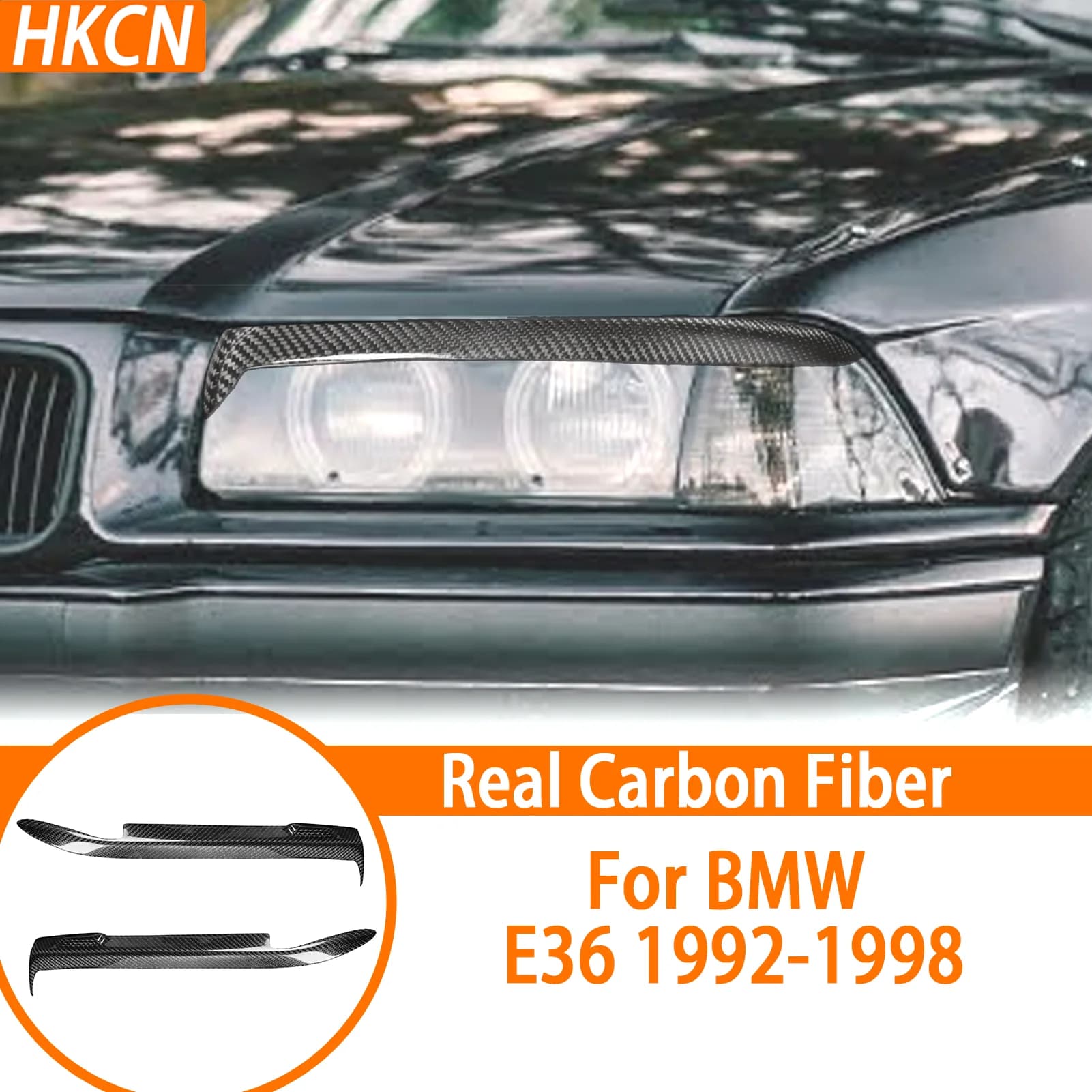 Auto Carbon Fiber Bumper Front Palpebra Eyebrow Trim for BMW E36 1992-1998 Faro Cover Accessories Decoration